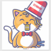 Kat Eating Spaghetti Sticker (Vel)