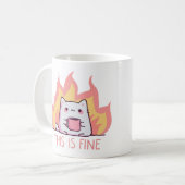 Kat Eén Brand Dit Is Prima Koffiemok (Voorkant links)