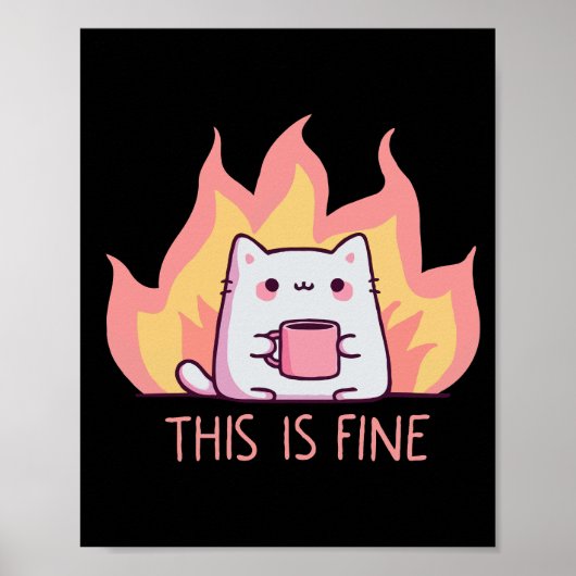 Kat Eén Brand Dit Is Prima Poster (Voorkant)