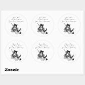  kat Een brief schrijven Ronde Sticker (Vel)