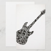 Kat een gitaar briefpapier (Voorkant / Achterkant)