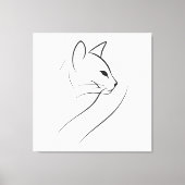Kat één lijn minimalistisch elegant ontwerp canvas afdruk (Voorkant)