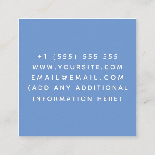 Kat Eenhoorn op de Wolken Huisdier Sitter Dierenve Vierkante Visitekaartje (Achterkant)