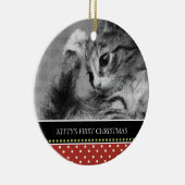 Kat Eerste kerstboomversiering Keramisch Ornament (Rechts)