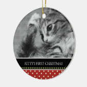 Kat Eerste kerstboomversiering Keramisch Ornament (Links)