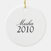 Kat Eerste kerstboomversiering Keramisch Ornament (Achterkant)