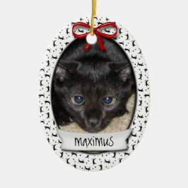 Kat Eerste Kerstmis Keramisch Ornament