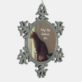 Kat Eerste Kerstmis Tin Sneeuwvlok Ornament (Links)