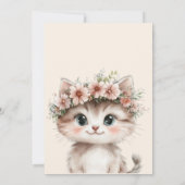 Kat eerste verjaardag uitnodiging voor meisjes (Achterkant)