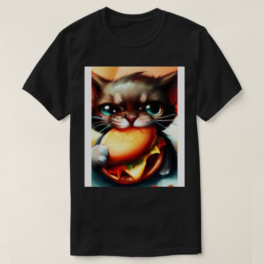 Kat eet Burger T-shirt (Design voorkant)