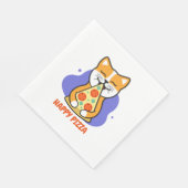 Kat eet een pizza servet (Hoek)