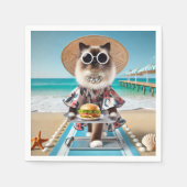 Kat eet hamburger servet (Voorkant)