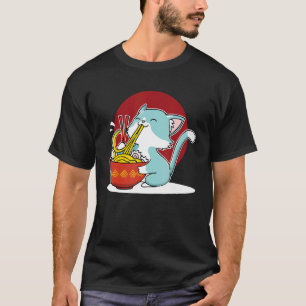 Kat eet Japans Ramen Noedel Soep Kom Kitten T-shirt