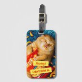 Kat eet kaasfluffen bagagelabel (Voorkant (verticaal))