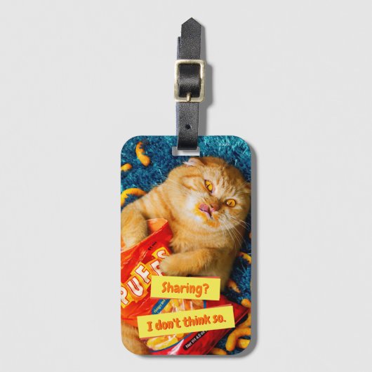 Kat eet kaasfluffen bagagelabel (Voorkant (verticaal))