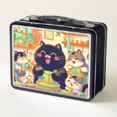 Kat eet noedels soep met vrienden (Achterkant)