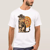 Kat eet pizza t-shirt (Voorkant)