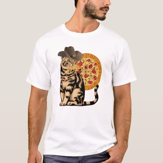 Kat eet pizza t-shirt (Voorkant)