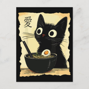Kat eet ramen briefkaart