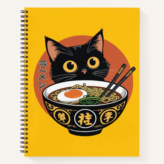 Kat eet ramen notitieboek (Voorkant)