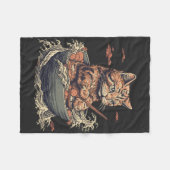 Kat eet Ramen, Wave of Kanawaga Fleece Deken (Voorkant (Horizontaal))