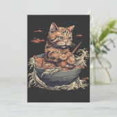 Kat eet Ramen, Wave of Kanawaga Kaart (Staand voorkant)