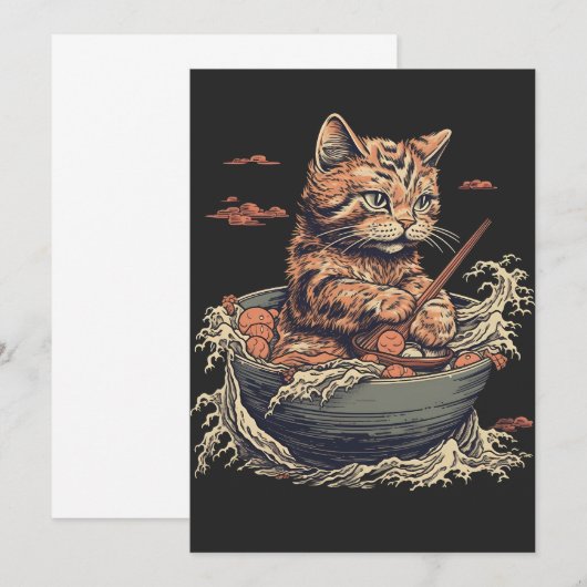 Kat eet Ramen, Wave of Kanawaga Kaart (Voorkant / Achterkant)