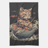 Kat eet Ramen, Wave of Kanawaga Theedoek (Verticaal)