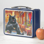 Kat eet Thais eten in Thais restaurant (In situ)