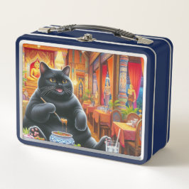 Kat eet Thais eten in Thais restaurant