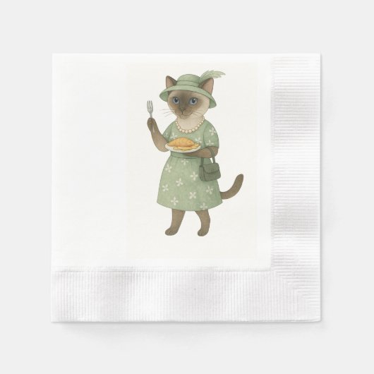 Kat eet vis en chips in Londen, Engeland Servet (Voorkant)