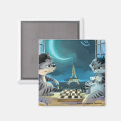 Kat Eiffeltoren - Nachtplein Magneet 2" (Voorkant / Achterkant)