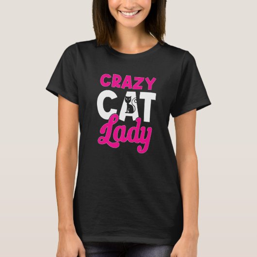 Kat Eigenaar bloem Crazy Cat Lady 1 T-shirt (Voorkant)