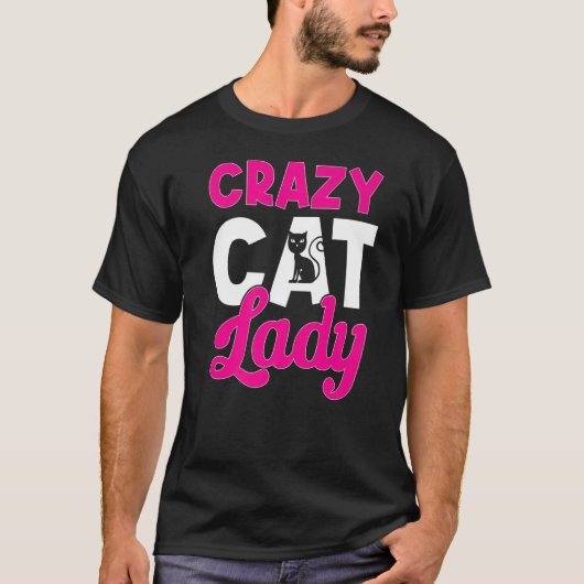 Kat Eigenaar bloem Crazy Cat Lady 1 T-shirt (Voorkant)