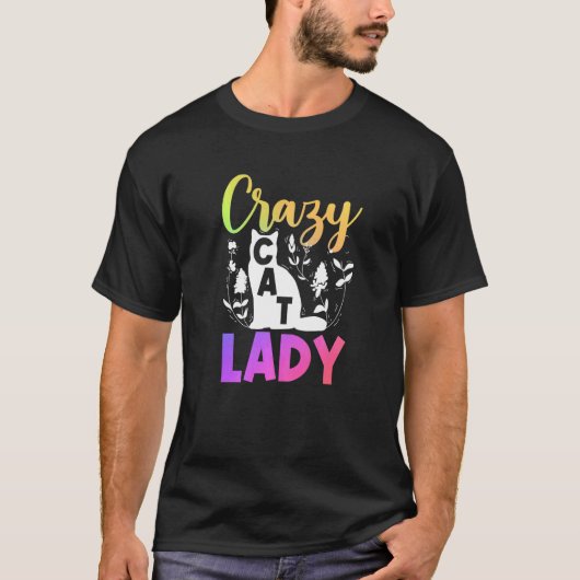 Kat eigenaar bloem Dolle Kat Dame T-shirt (Voorkant)