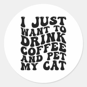 Kat Eigenaar Koffie Liefhebber Grappig Ronde Sticker