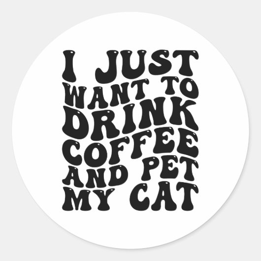 Kat Eigenaar Koffie Liefhebber Grappig Ronde Sticker (Voorkant)