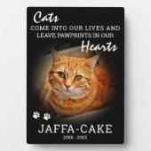 Kat Eigenaar | Pawprints in Our Hearts Pet Memoria Fotoplaat (voorkant)