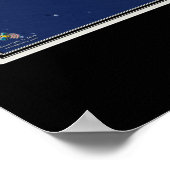 Kat-eilanden Bahama's van de ruimtesatellietkaart Poster (Hoek)