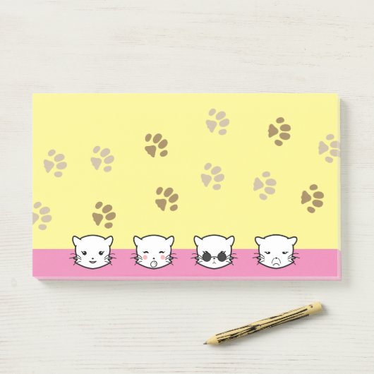 Kat Emoji Art 1 Post-it® Notes (Op bureau)