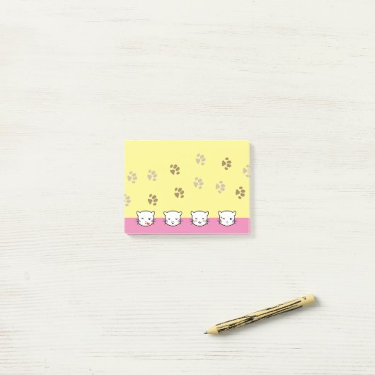 Kat Emoji Kunst 2 Post-it® Notes (Op bureau)