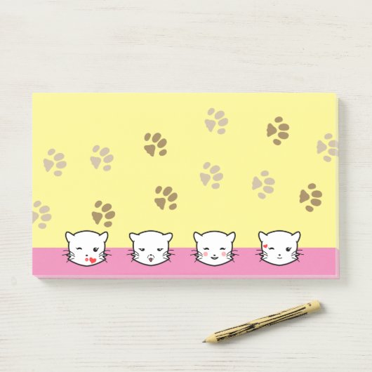 Kat Emoji Kunst 2 Post-it® Notes (Op bureau)