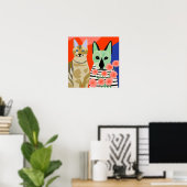Kat en Alien Kat Poster (Thuiskantoor)