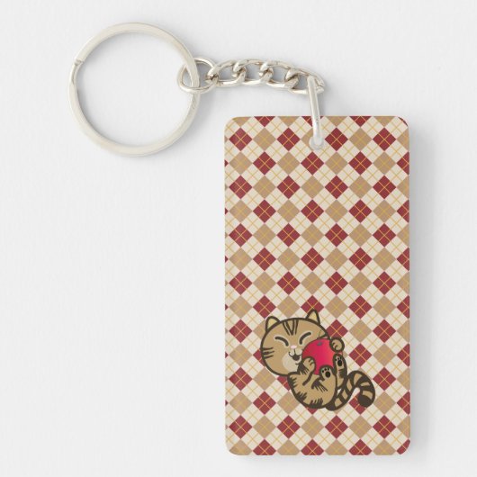 kat en appel sleutelhanger (Voorkant)