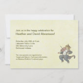 Kat en Baby shower Geel Vintage Kaart (Achterkant)