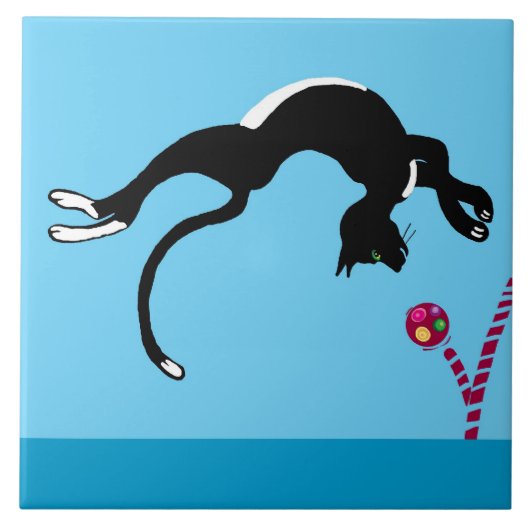 kat en bal tegeltje (Voorkant)