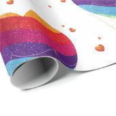 Kat en ballon van de liefde cadeaupapier (Rol Hoek)