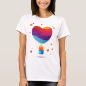 Kat en ballon van de liefde t-shirt (Voorkant)