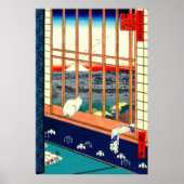 Kat en berg Fuji 1857 Poster (Voorkant)