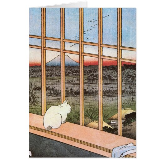 Kat en berg Fuji, Hiroshige (Voorkant)